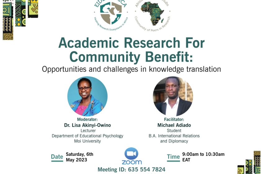 Academic Research for Community Benefit Opportunities and Challenges in Knowledge Translation